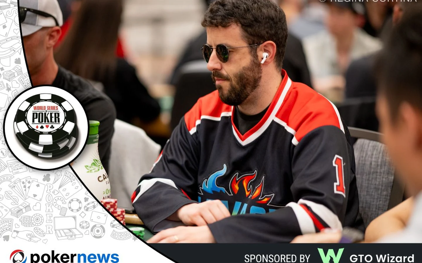 Greg Merson playing during the 2025 World Series of Poker Main Event